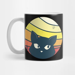 Retro sunset cat Mug